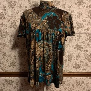 DRESSBARN Mock Neck Stretchy Top